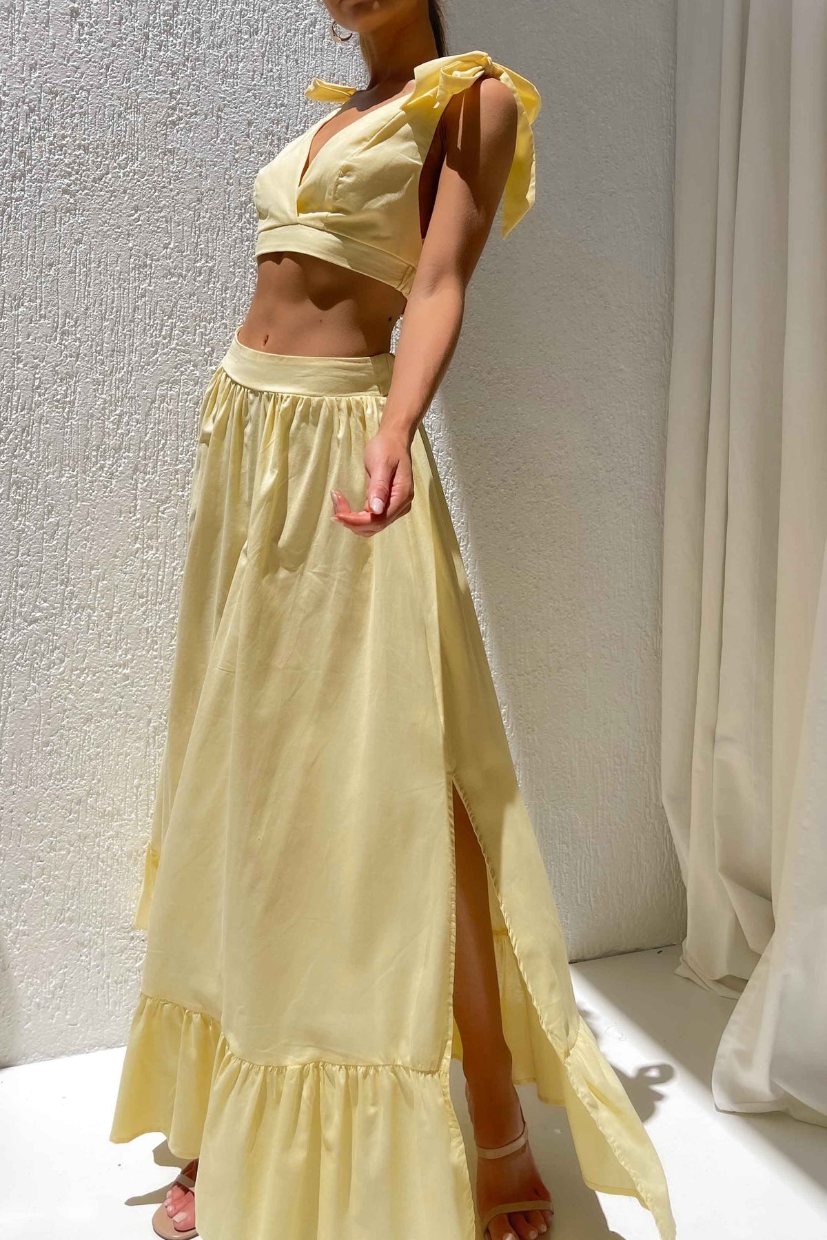 Fitria Skirt, BOTTOMS, COTTON &amp; LINEN, COTTON AND LINEN, LINEN AND COTTON, MAXI SKIRT, new arrivals, SETS, SKIRT, SKIRTS, YELLOW, , -MISHKAH