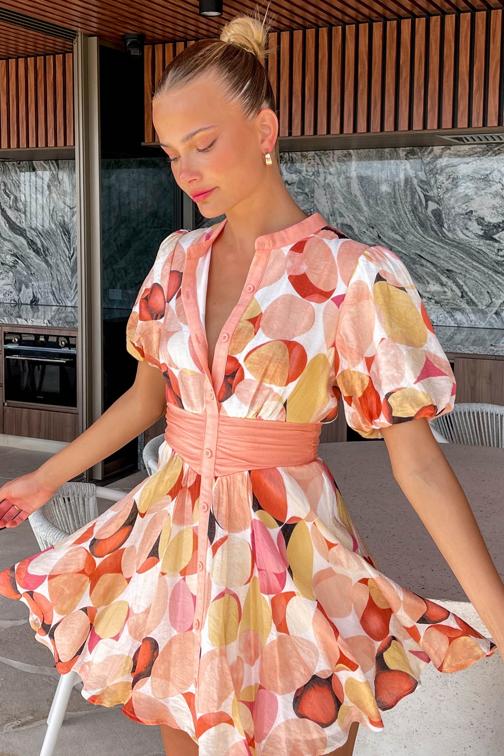 Florez Dress, DRESS, DRESSES, MINI DRESS, PINK, RAYON, , -MISHKAH