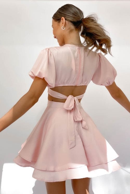 Galinia Dress, BALLOON SLEEVE, DRESS, DRESSES, MINI DRESS, NEW ARRIVALS, PINK, POLYESTER, , -MISHKAH