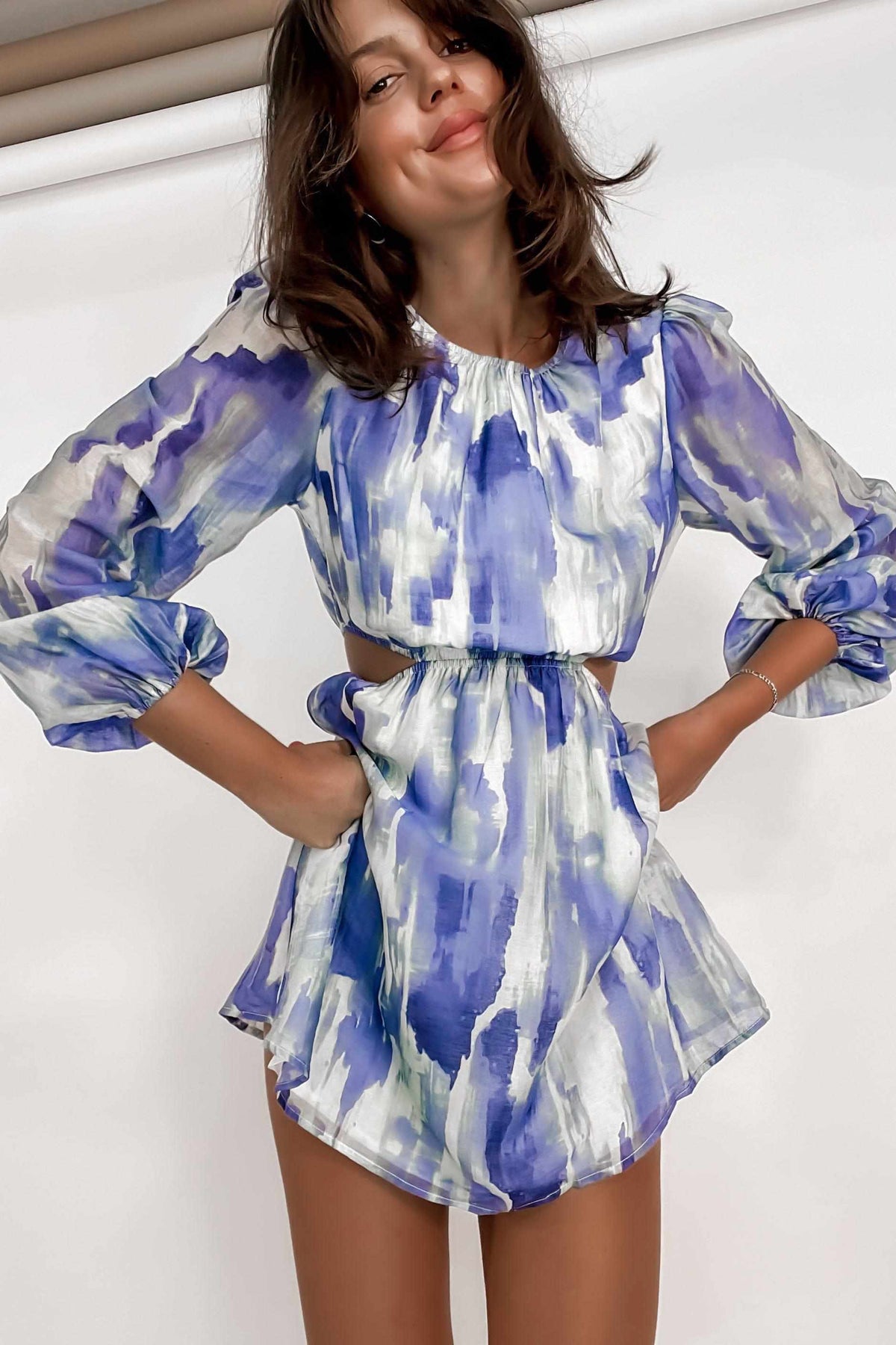 Hawker Dress, BALLOON SLEEVE, BLUE, COTTON, CUT OUT, DRESS, DRESSES, LONG SLEEVE, MINI DRESS, NYLON, PATTERN, SALE, Hawker Dress only $69.00 @ MISHKAH ONLINE FASHION BOUTIQUE, Shop The Latest Women&#39;s Dresses - Our New Hawker Dress is only $69.00, @ MISHKAH ONLINE FASHION BOUTIQUE-MISHKAH