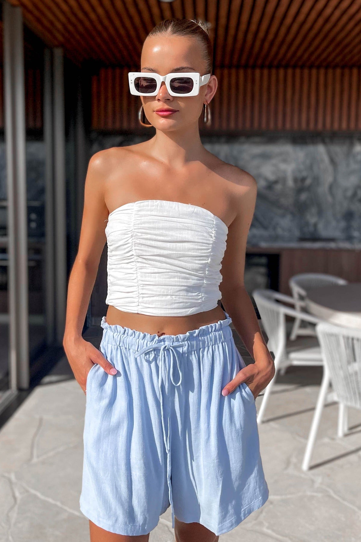 Hazal Top, COTTON, CROP TOP, CROP TOPS, new arrivals, STRAPLESS, TOP, TOPS, WHITE, , -MISHKAH