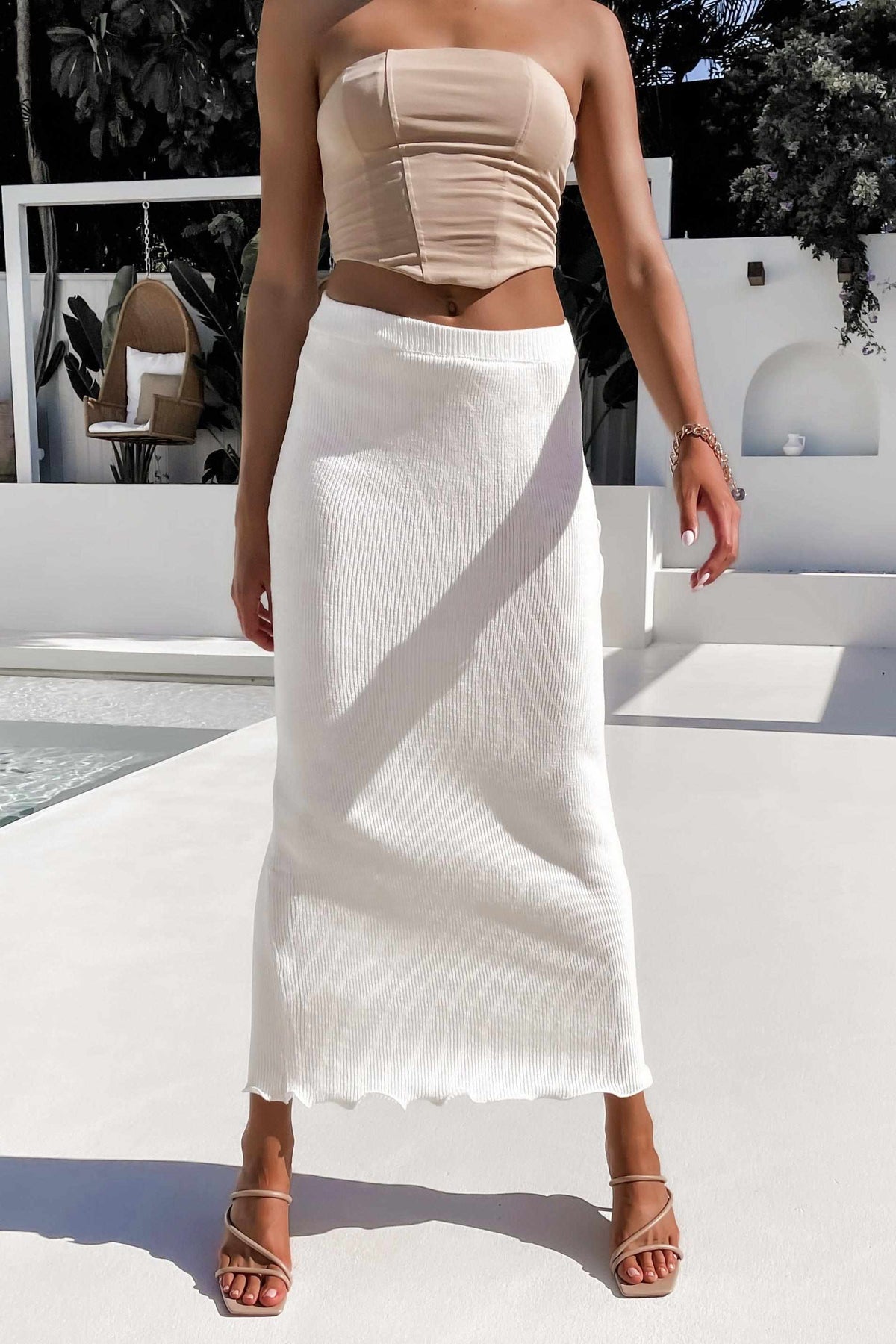 Henlie Skirt, BOTTOMS, MAXI SKIRT, Sale, SKIRTS, WHITE, , Our New Henlie Skirt is only $76.00-We Have The Latest Pants | Shorts | Skirts @ Mishkah Online Fashion Boutique-MISHKAH