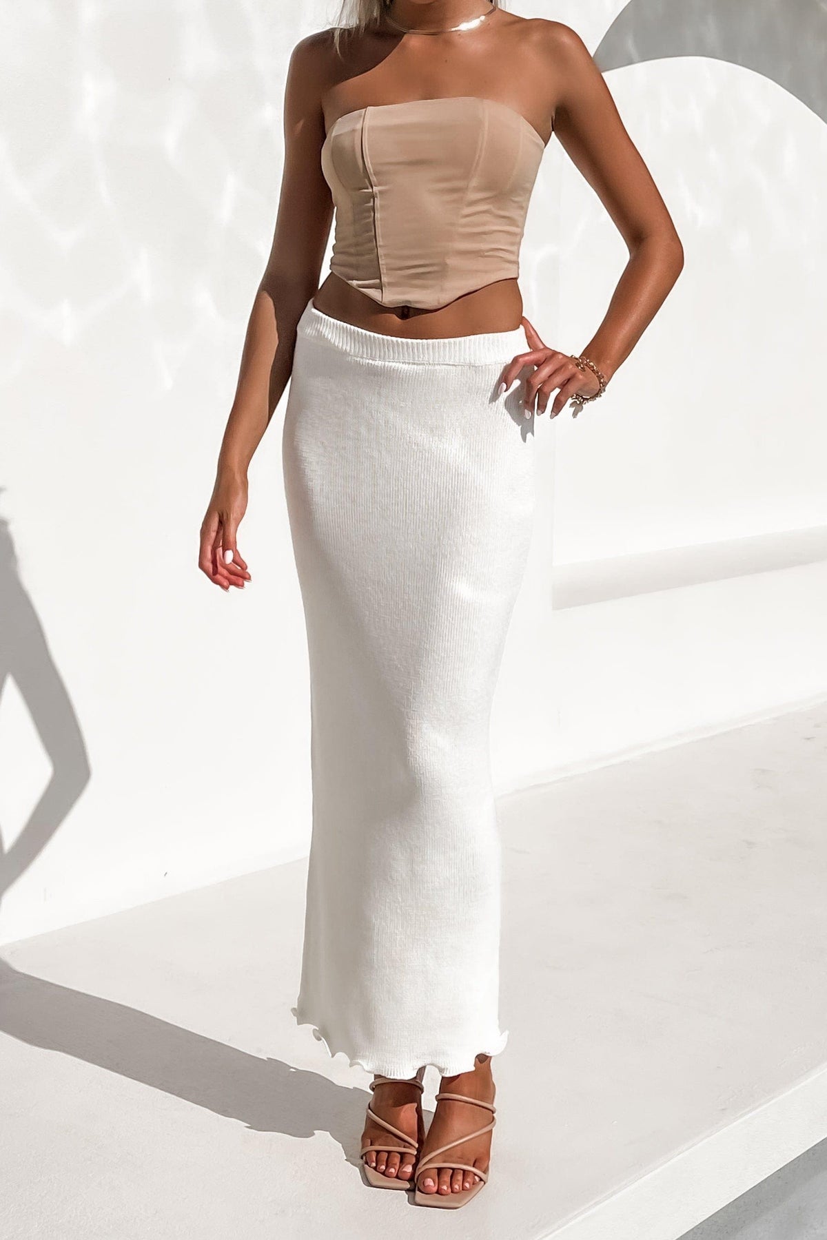 Henlie Skirt, BOTTOMS, MAXI SKIRT, Sale, SKIRTS, WHITE, , Our New Henlie Skirt is only $76.00-We Have The Latest Pants | Shorts | Skirts @ Mishkah Online Fashion Boutique-MISHKAH