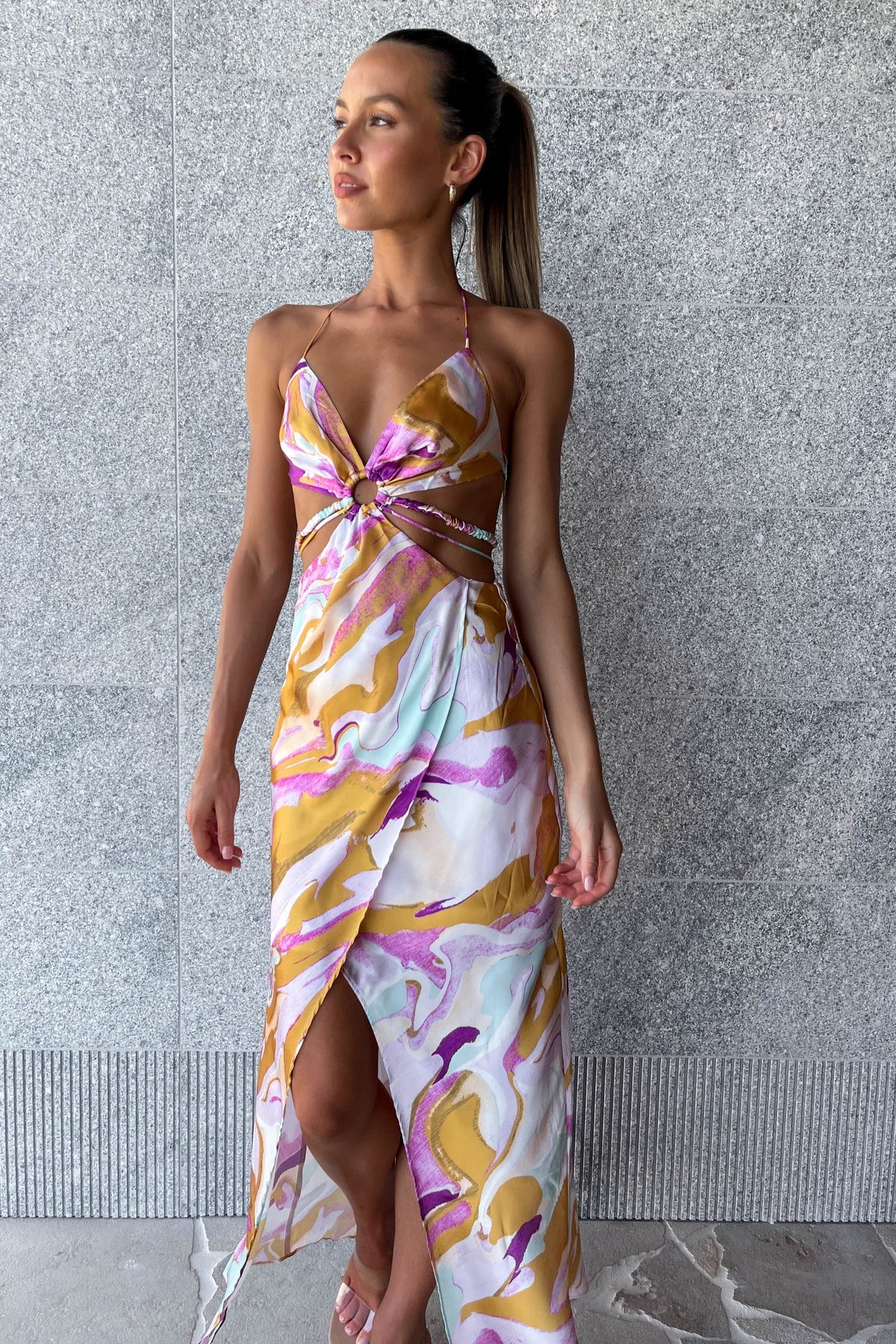 Jaidey Dress, BODYCON, DRESS, DRESSES, MIDI DRESS, new arrivals, PINK, POLYESTER &amp; RAYON, POLYESTER AND RAYON, RAYON AND POLYESTER, , -MISHKAH