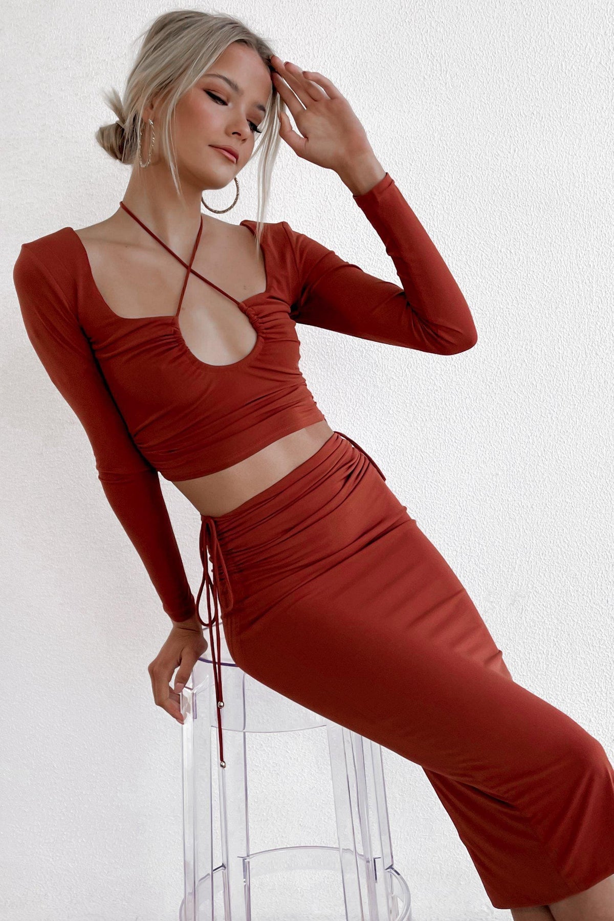 Jerome Top, LONG SLEEVE, POLYESTER &amp; SPANDEX, POLYESTER AND SPANDEX, RED, Sale, SPANDEX &amp; POLYESTER, SPANDEX AND POLYESTER, TOP, TOPS, Our New Jerome Top Is Now Only $56.00 Exclusive At Mishkah, Our New Jerome Top is now only $56.00-We Have The Latest Women&#39;s Tops @ Mishkah Online Fashion Boutique-MISHKAH