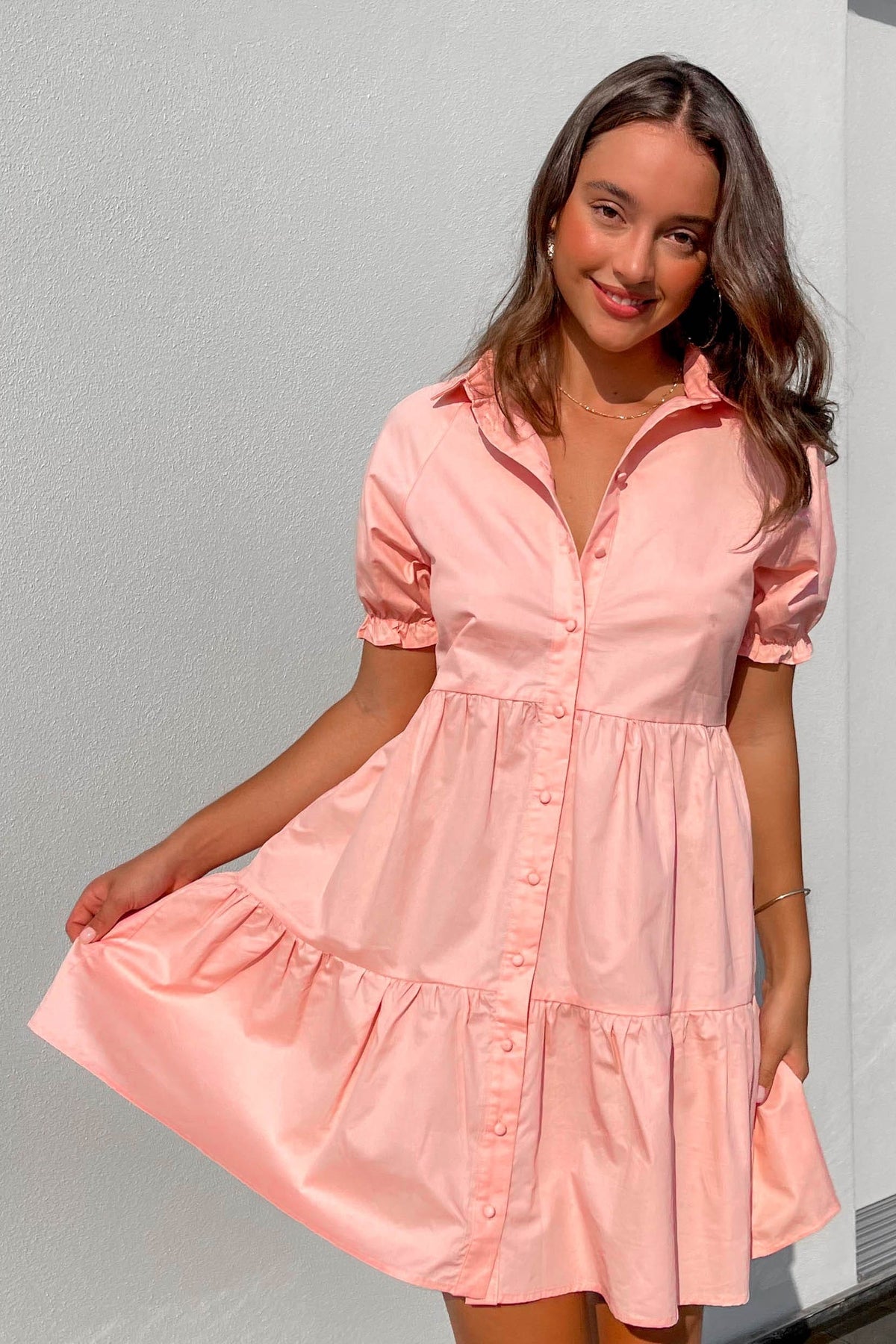 Jocelin Dress, COTTON, DRESS, DRESSES, MINI DRESS, new arrivals, PINK, , -MISHKAH