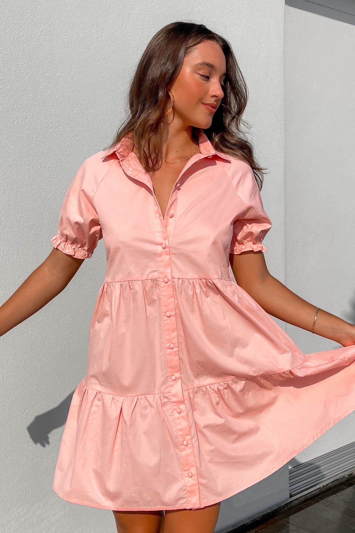 Jocelin Dress, COTTON, DRESS, DRESSES, MINI DRESS, new arrivals, PINK, , -MISHKAH