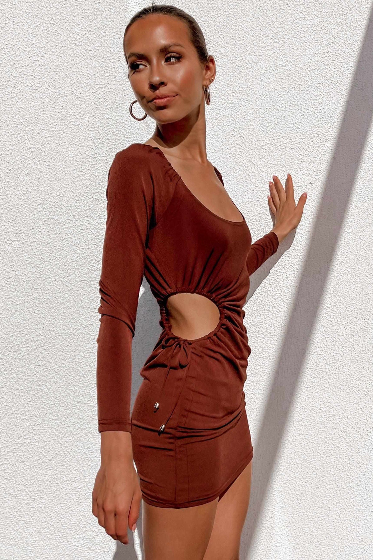 Just A Lover Dress, BASICS, BROWN, CUT OUT, DRESS, DRESSES, GATHERED, LONG SLEEVE, MINI DRESS, RED, Sale, Just A Lover Dress only $66.00 @ MISHKAH ONLINE FASHION BOUTIQUE, Shop The Latest Women&#39;s Dresses - Our New Just A Lover Dress is only $66.00, @ MISHKAH ONLINE FASHION BOUTIQUE-MISHKAH