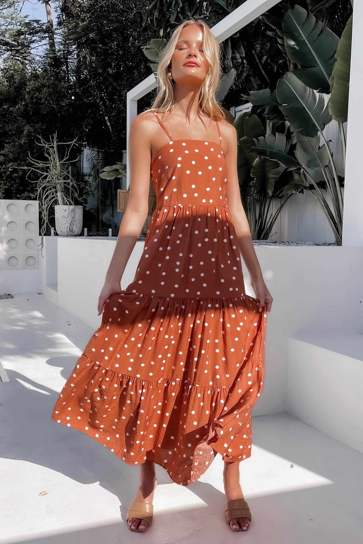 Kamari Dress, BAGGY, DRESS, DRESSES, MAXI DRESS, ORANGE, POLKA DOT, PRINT, VISCOSE AND RAYON, Kamari Dress only $69.00 @ MISHKAH ONLINE FASHION BOUTIQUE, Shop The Latest Women&#39;s Dresses - Our New Kamari Dress is only $69.00, @ MISHKAH ONLINE FASHION BOUTIQUE-MISHKAH