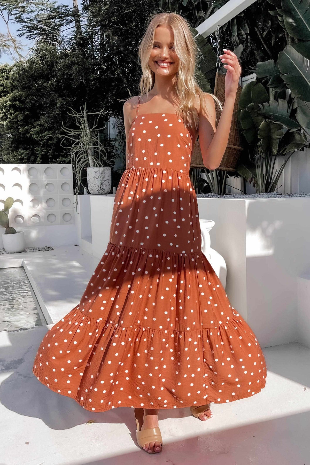 Kamari Dress, BAGGY, DRESS, DRESSES, MAXI DRESS, ORANGE, POLKA DOT, PRINT, VISCOSE AND RAYON, Kamari Dress only $69.00 @ MISHKAH ONLINE FASHION BOUTIQUE, Shop The Latest Women&#39;s Dresses - Our New Kamari Dress is only $69.00, @ MISHKAH ONLINE FASHION BOUTIQUE-MISHKAH