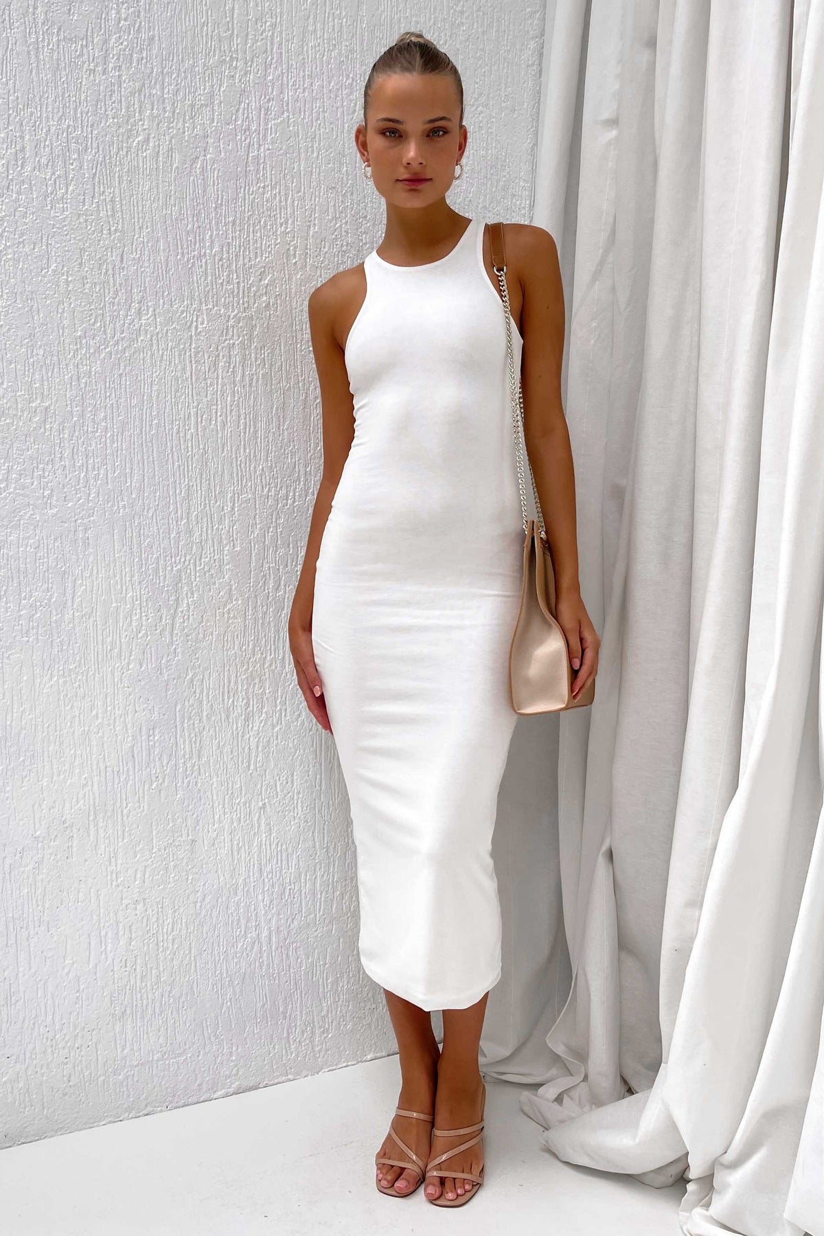Kiana Dress, DRESS, DRESSES, MAXI DRESS, new arrivals, POLYESTER &amp; RAYON, POLYESTER AND RAYON, RAYON AND POLYESTER, WHITE, , -MISHKAH