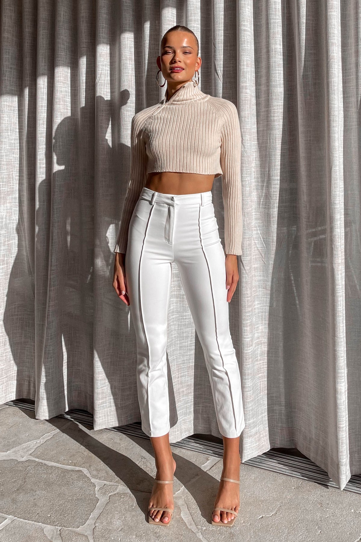 Kobie Top, BEIGE, CROP TOP, CROP TOPS, KNIT, KNITS, KNITTED, KNITWEAR, LONG SLEEVE, new arrivals, TOP, TOPS, , -MISHKAH