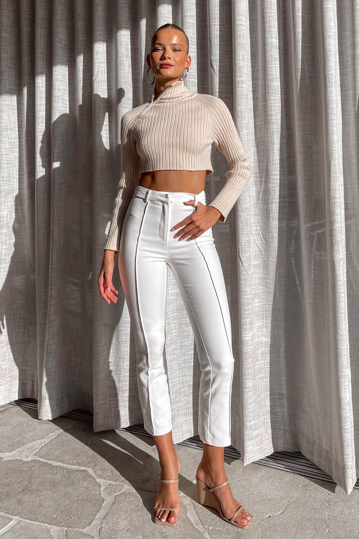 Kobie Top, BEIGE, CROP TOP, CROP TOPS, KNIT, KNITS, KNITTED, KNITWEAR, LONG SLEEVE, new arrivals, TOP, TOPS, , -MISHKAH