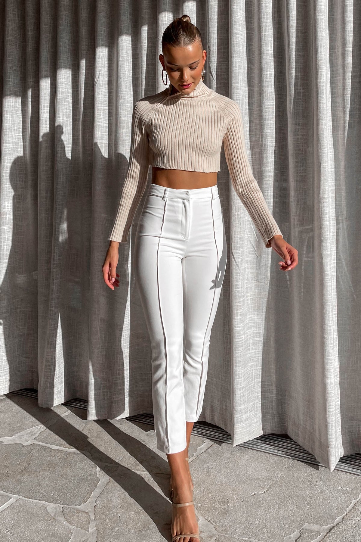 Kobie Top, BEIGE, CROP TOP, CROP TOPS, KNIT, KNITS, KNITTED, KNITWEAR, LONG SLEEVE, new arrivals, TOP, TOPS, , -MISHKAH