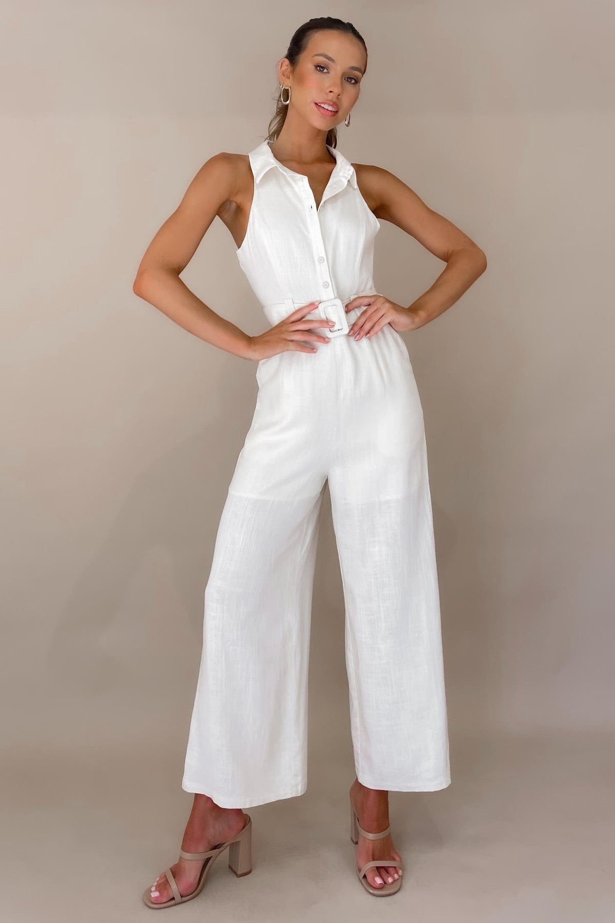 Kylan Jumpsuit, BEIGE, COTTON &amp; RAYON, COTTON AND RAYON, JUMPSUIT, JUMPSUITS, new arrivals, RAYON &amp; COTTON, RAYON AND COTTON, , -MISHKAH