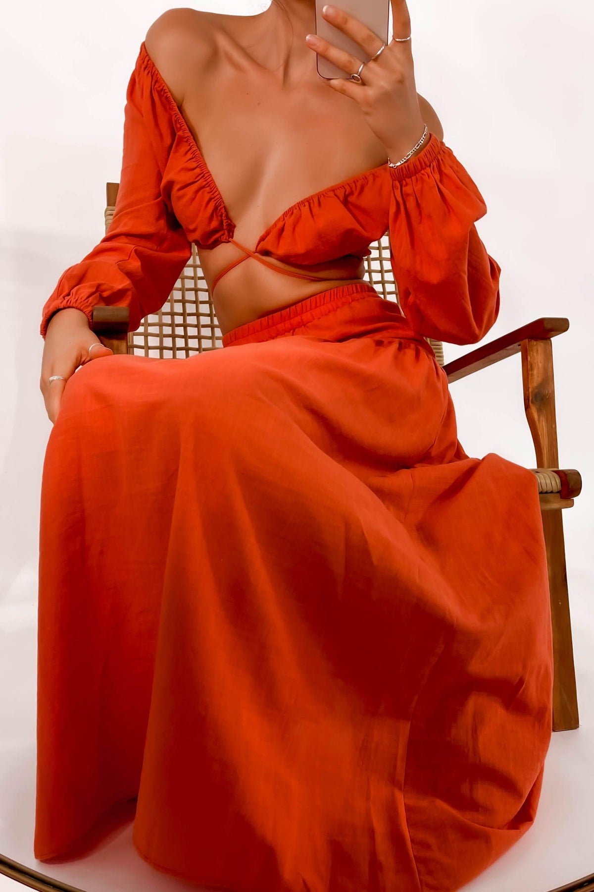 Laveria Skirt, BOTTOMS, COTTON, MAXI DRESS, MIDI SKIRT, ORANGE, RED, SETS, SKIRTS, , Our New Laveria Skirt is only $61.00-We Have The Latest Pants | Shorts | Skirts @ Mishkah Online Fashion Boutique-MISHKAH