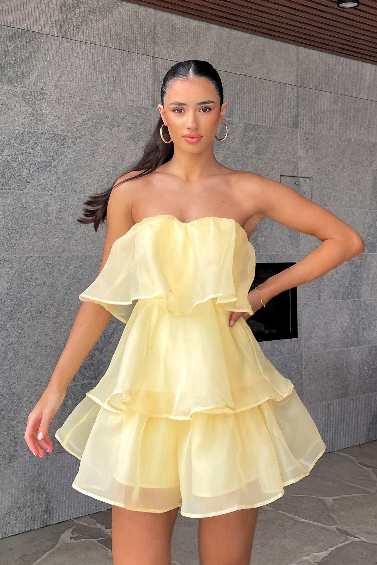 Lemon Pie Playsuit, new arrivals, PLAYSUIT, PLAYSUITS, POLYESTER, YELLOW, , -MISHKAH