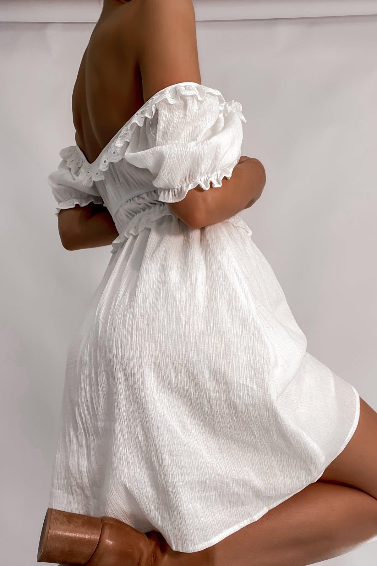 Lucile Dress, DRESS, DRESSES, ELASTIC, MINI DRESS, OFF SHOULDER, RUFFLE, VINTAGE, WHITE, Lucile Dress only $60.00 @ MISHKAH ONLINE FASHION BOUTIQUE, Shop The Latest Women&#39;s Dresses - Our New Lucile Dress is only $60.00, @ MISHKAH ONLINE FASHION BOUTIQUE-MISHKAH