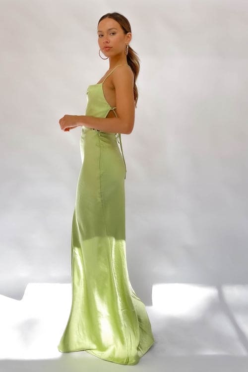 Lunia Dress, BODYCON, DRESS, DRESSES, GREEN, MAXI DRESS, new arrivals, POLYESTER, , -MISHKAH