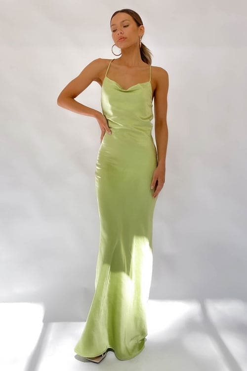 Lunia Dress, BODYCON, DRESS, DRESSES, GREEN, MAXI DRESS, new arrivals, POLYESTER, , -MISHKAH