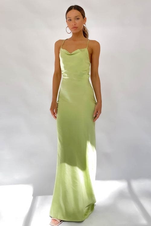 Lunia Dress, BODYCON, DRESS, DRESSES, GREEN, MAXI DRESS, new arrivals, POLYESTER, , -MISHKAH