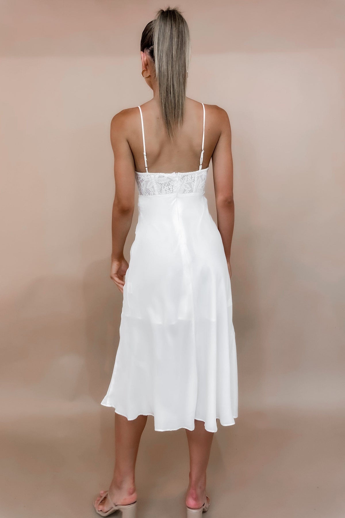 Myco Dress, DRESS, DRESSES, MIDI DRESS, new arrivals, POLYESTER, WHITE, , -MISHKAH