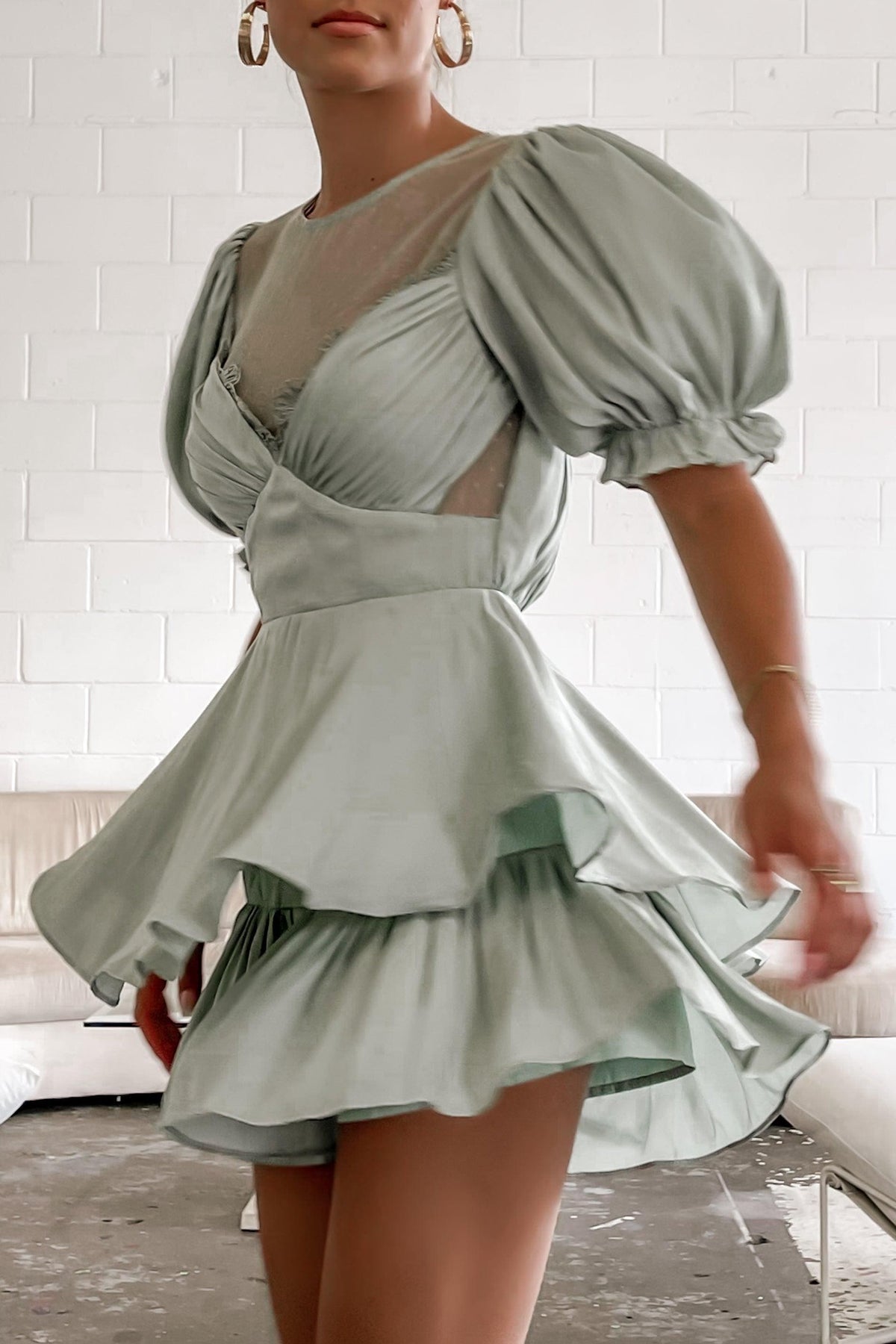 Nollie Playsuit, GREEN, PLAYSUITS, POLYESTER, Sale, , -MISHKAH