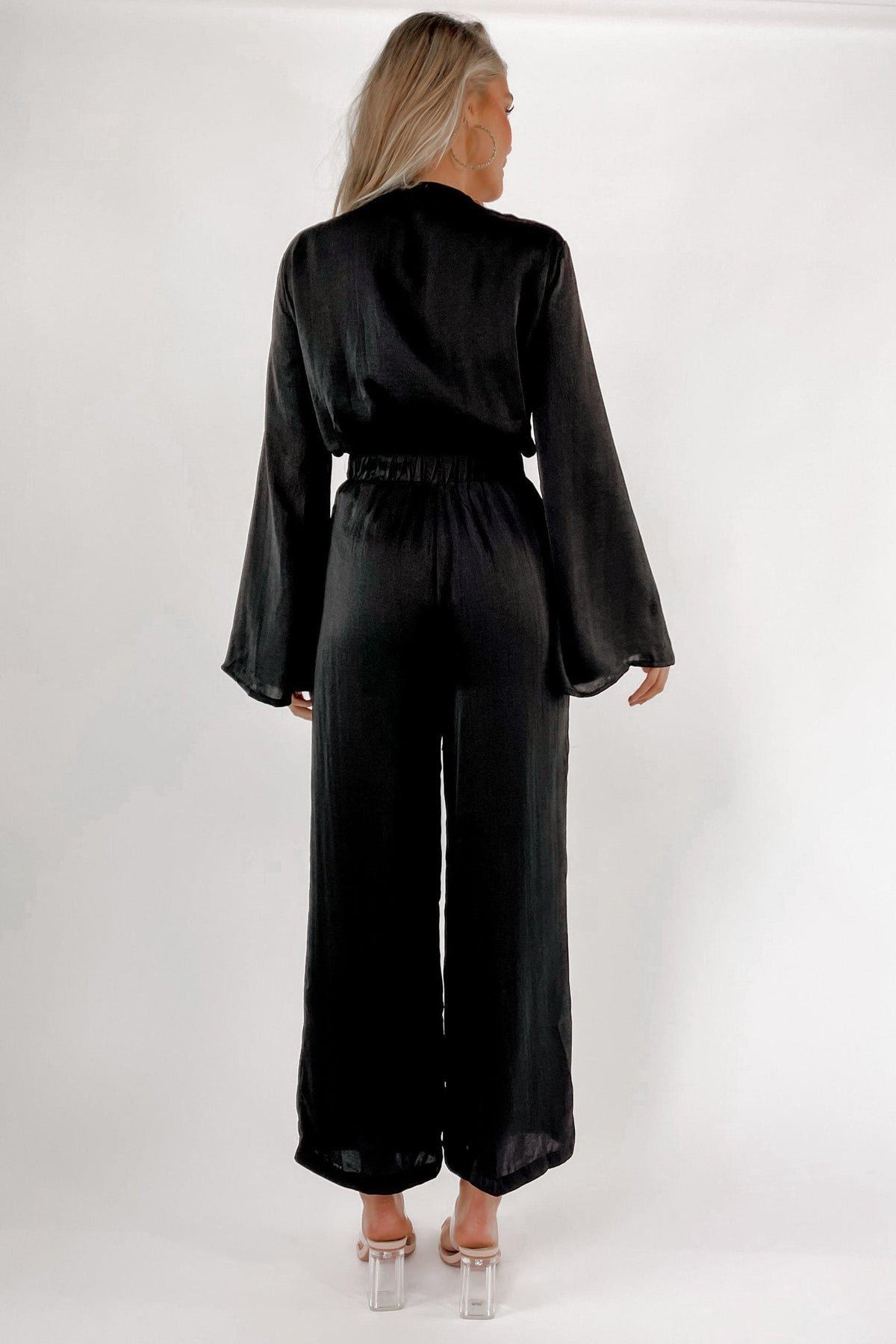 One Last Time Jumpsuit, BLACK, JUMPSUITS, LONG SLEEVE, POLYESTER, RAYON, Sale, Shop The Latest One Last Time Jumpsuit Only 130.00 from MISHKAH, -MISHKAH