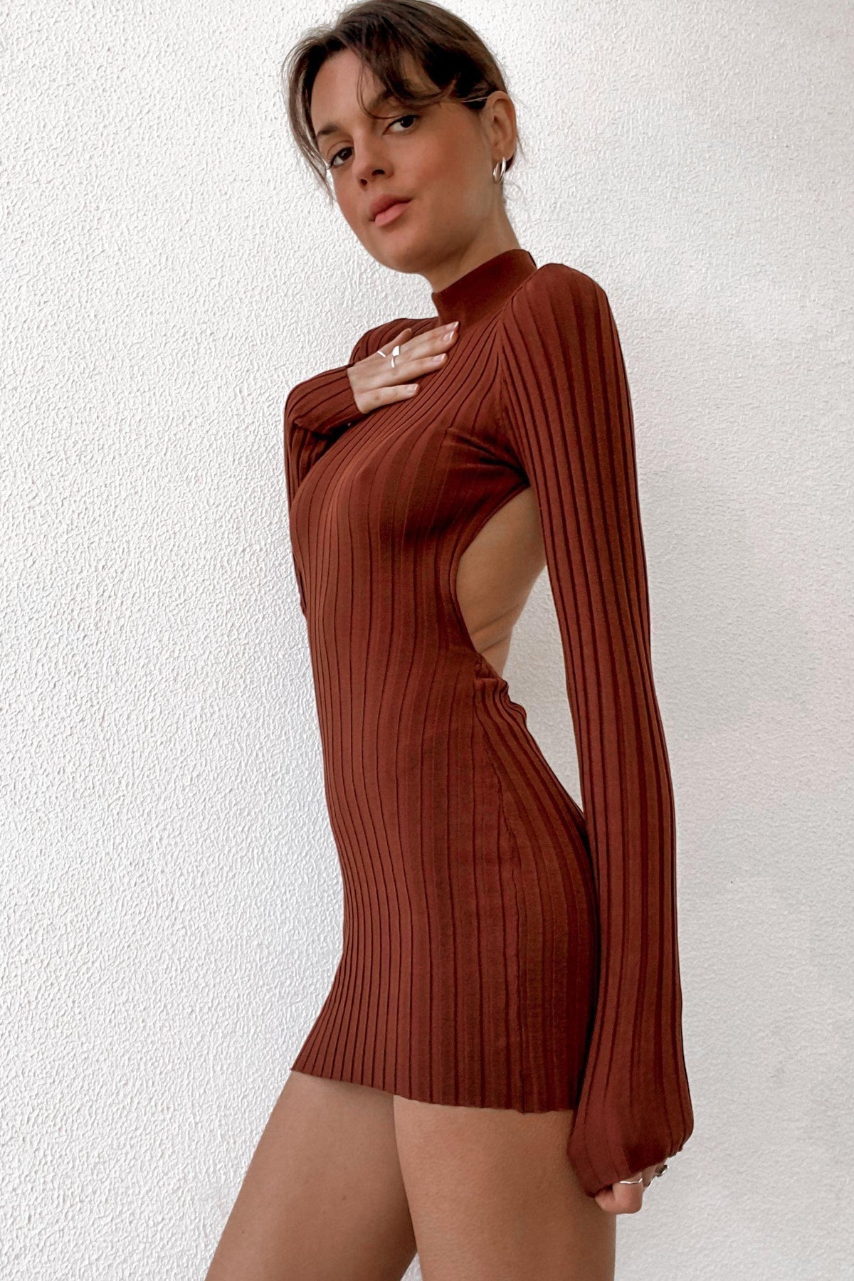 Paige Dress, BROWN, DRESS, DRESSES, LONG SLEEVE, Sale, Shop The Latest Paige Dress Only 62.00 from MISHKAH FASHION:, -MISHKAH