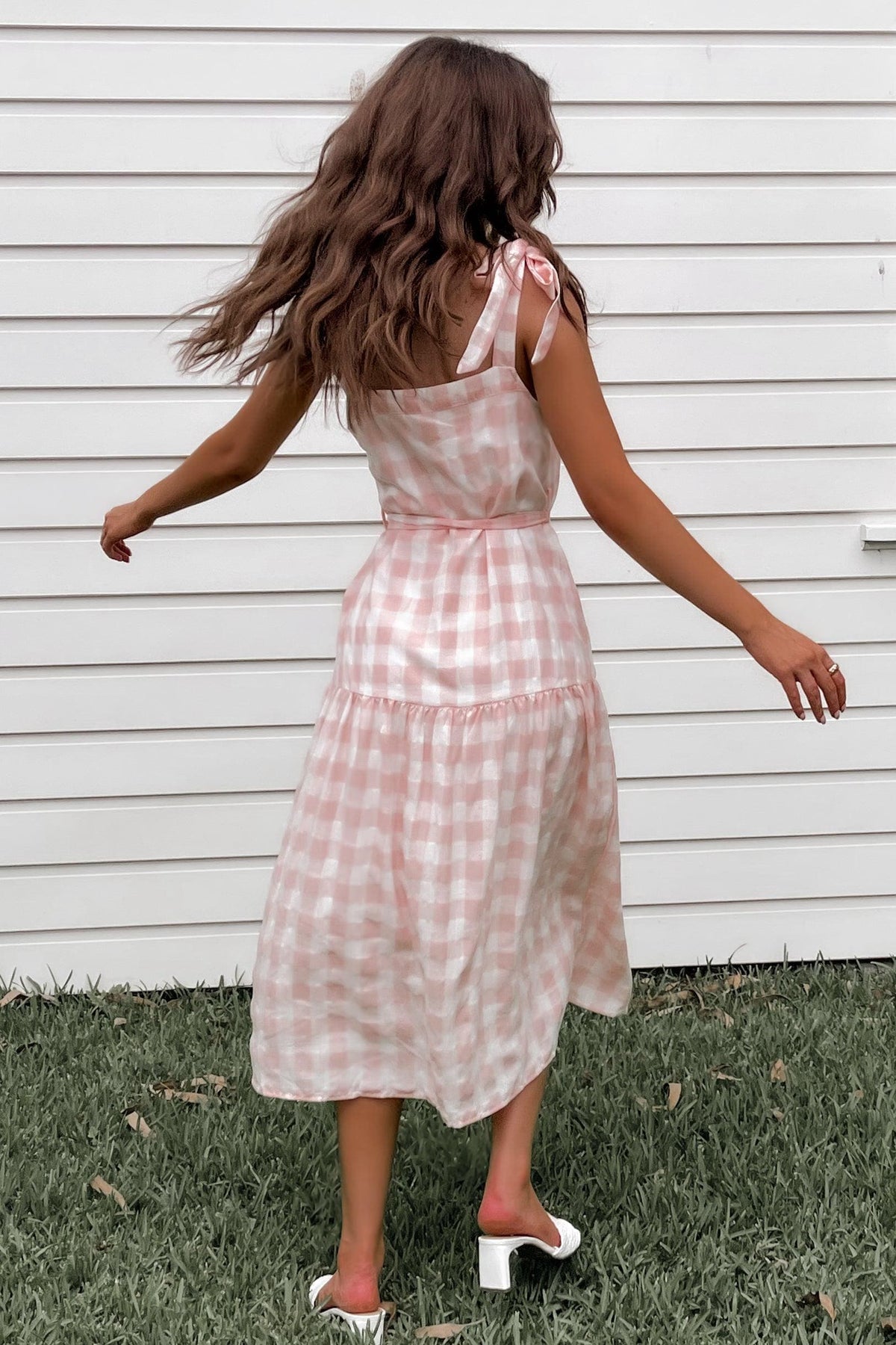 Places To Be Dress, BUTTON UP, CHECK, COTTON, DRESS, DRESSES, MIDI DRESS, PINK, POLYESTER, PRINT, Sale, TIE UP STRAPS, WAIST TIE, Places To Be Dress only $66.00 @ MISHKAH ONLINE FASHION BOUTIQUE, Shop The Latest Women&#39;s Dresses - Our New Places To Be Dress is only $66.00, @ MISHKAH ONLINE FASHION BOUTIQUE-MISHKAH