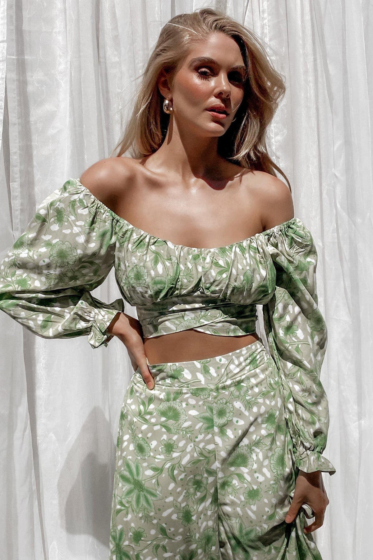 Poppy Top, FLORAL, GREEN, PRINT, Sale, Our New Poppy Top Is Now Only $55.00 Exclusive At Mishkah, Our New Poppy Top is now only $55.00-We Have The Latest Women&#39;s Tops @ Mishkah Online Fashion Boutique-MISHKAH