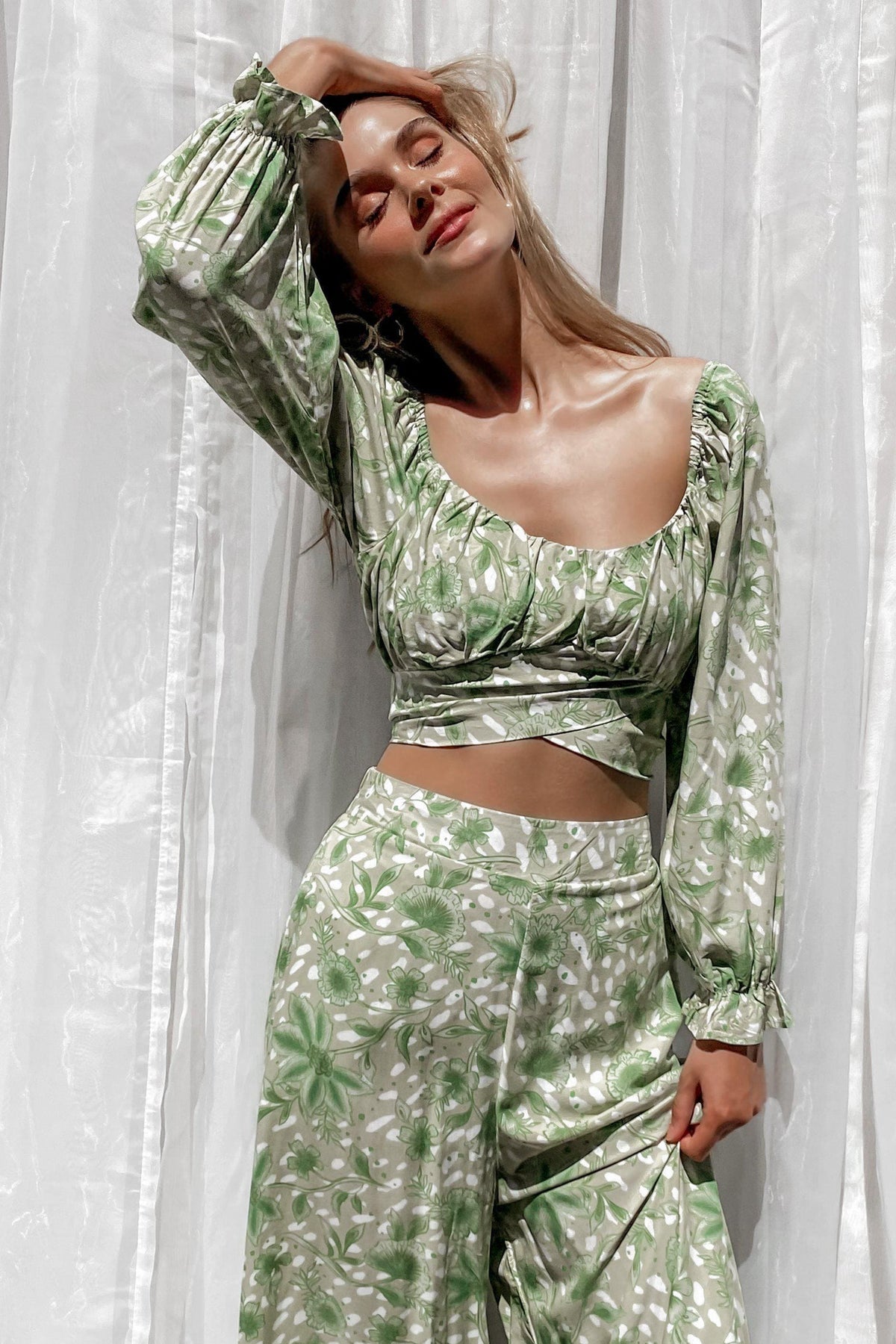 Poppy Top, FLORAL, GREEN, PRINT, Sale, Our New Poppy Top Is Now Only $55.00 Exclusive At Mishkah, Our New Poppy Top is now only $55.00-We Have The Latest Women&#39;s Tops @ Mishkah Online Fashion Boutique-MISHKAH