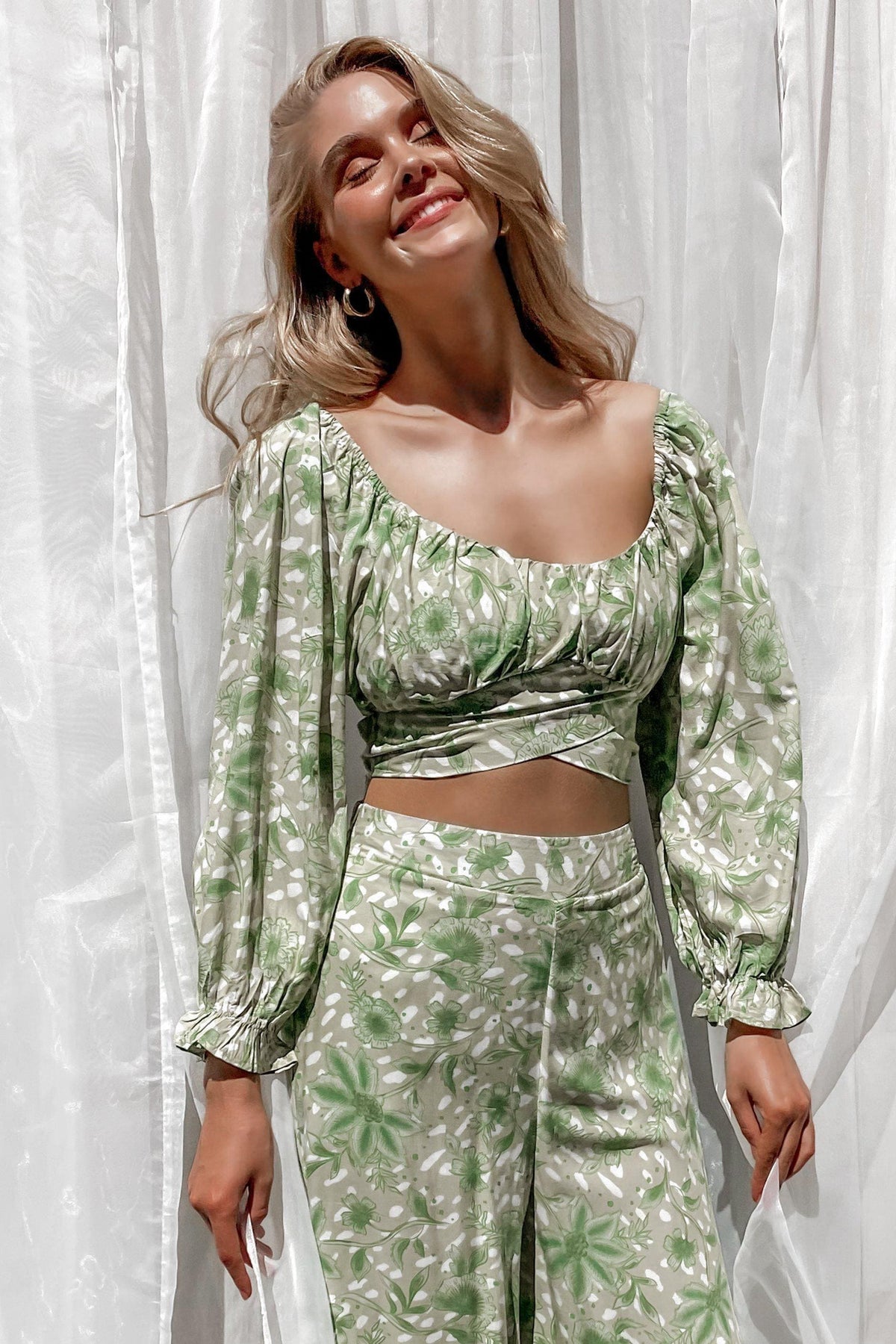 Poppy Top, FLORAL, GREEN, PRINT, Sale, Our New Poppy Top Is Now Only $55.00 Exclusive At Mishkah, Our New Poppy Top is now only $55.00-We Have The Latest Women&#39;s Tops @ Mishkah Online Fashion Boutique-MISHKAH