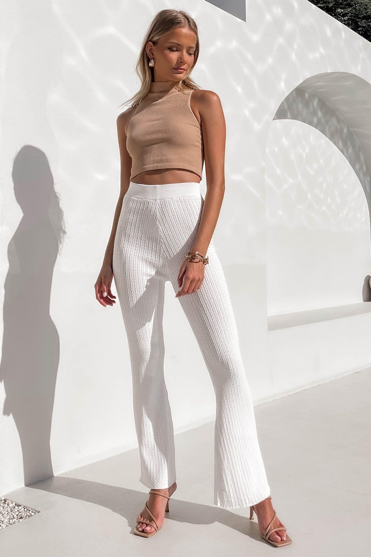 Razille Pants, BASICS, BOTTOMS, NEW ARRIVALS, PANTS, POLYESTER AND SPANDEX, SETS, SPANDEX AND POLYESTER, WHITE, , -MISHKAH