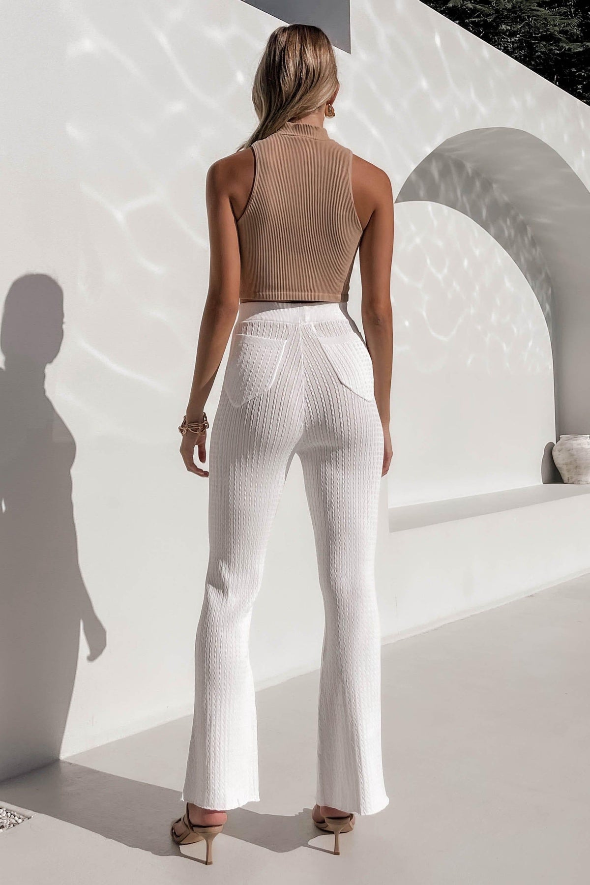 Razille Pants, BASICS, BOTTOMS, NEW ARRIVALS, PANTS, POLYESTER AND SPANDEX, SETS, SPANDEX AND POLYESTER, WHITE, , -MISHKAH
