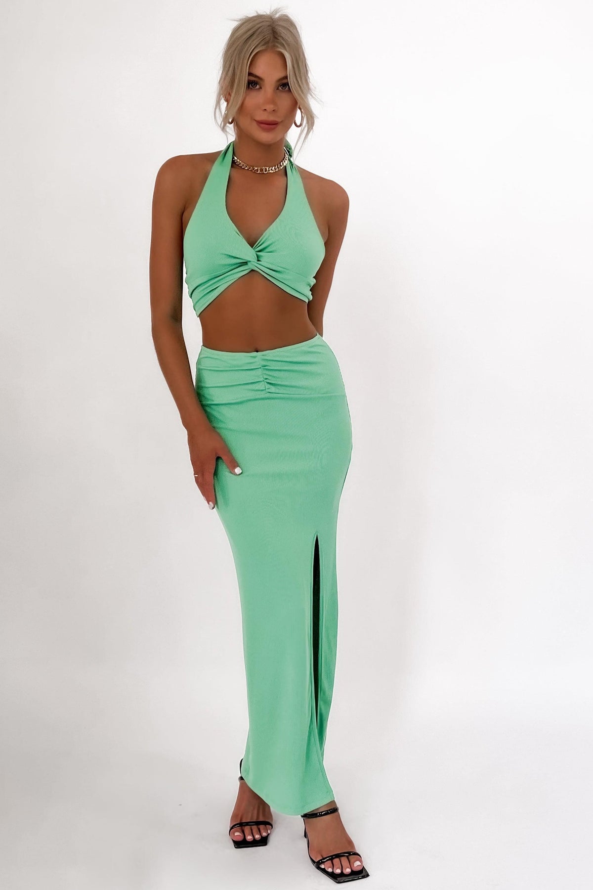 Ronadi Skirt, BOTTOMS, GREEN, MIDI SKIRT, Sale, SKIRTS, , Our New Ronadi Skirt is only $51.00-We Have The Latest Pants | Shorts | Skirts @ Mishkah Online Fashion Boutique-MISHKAH