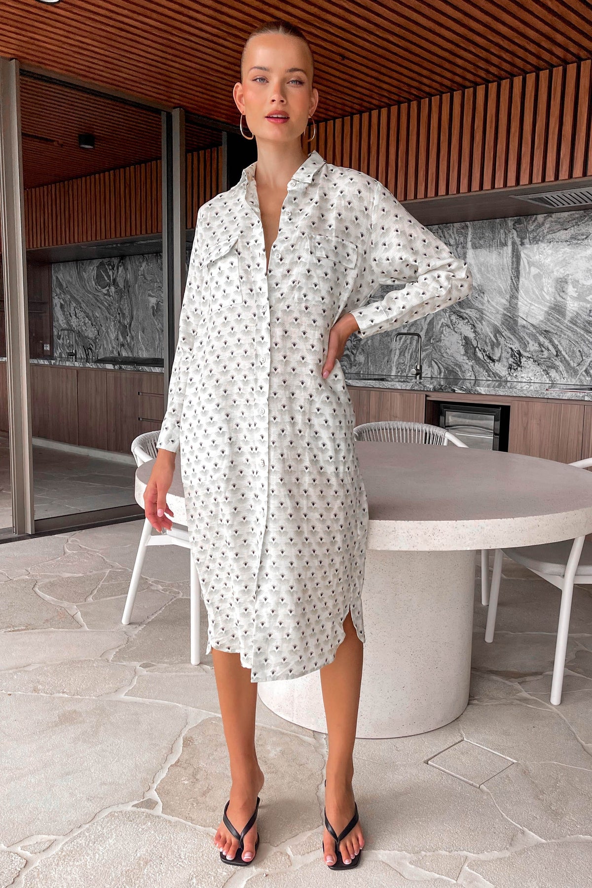 Ryrie Dress, DRESS, DRESSES, GREEN, LINEN, LONG SLEEVE, MIDI DRESS, new arrivals, , -MISHKAH