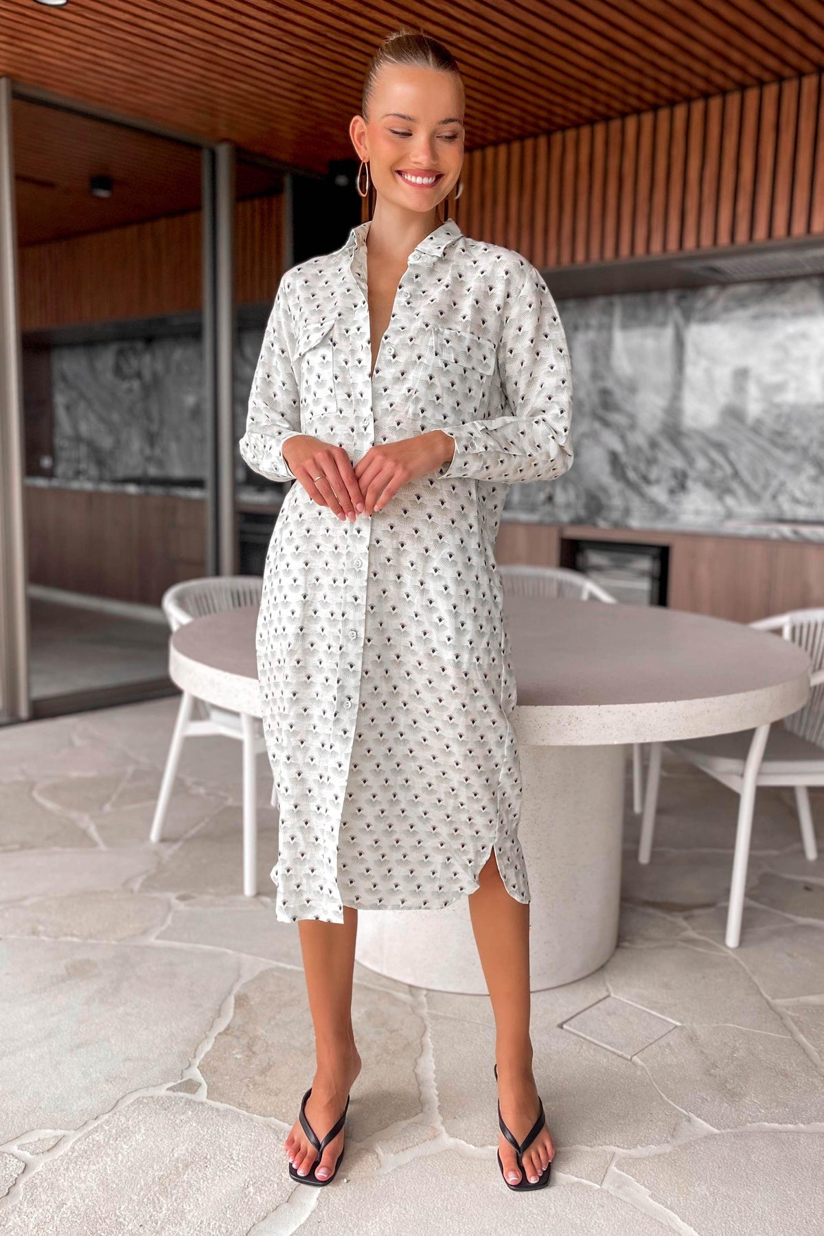 Ryrie Dress, DRESS, DRESSES, GREEN, LINEN, LONG SLEEVE, MIDI DRESS, new arrivals, , -MISHKAH