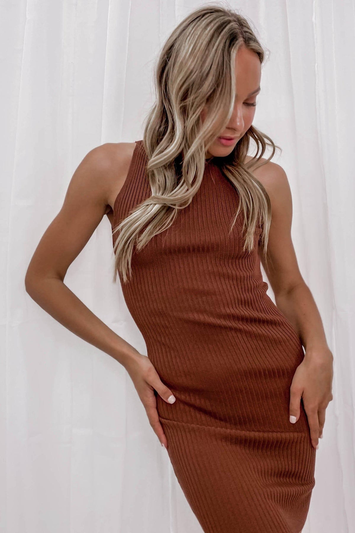 Satisfy My Love Dress, BODYCON, DRESS, DRESSES, HIGH NECK, OPEN BACK, ORANGE, RED, RIBBED, Sale, TIE UP, Satisfy My Love Dress only $53.70 @ MISHKAH ONLINE FASHION BOUTIQUE, Shop The Latest Women&#39;s Dresses - Our New Satisfy My Love Dress is only $53.70, @ MISHKAH ONLINE FASHION BOUTIQUE-MISHKAH