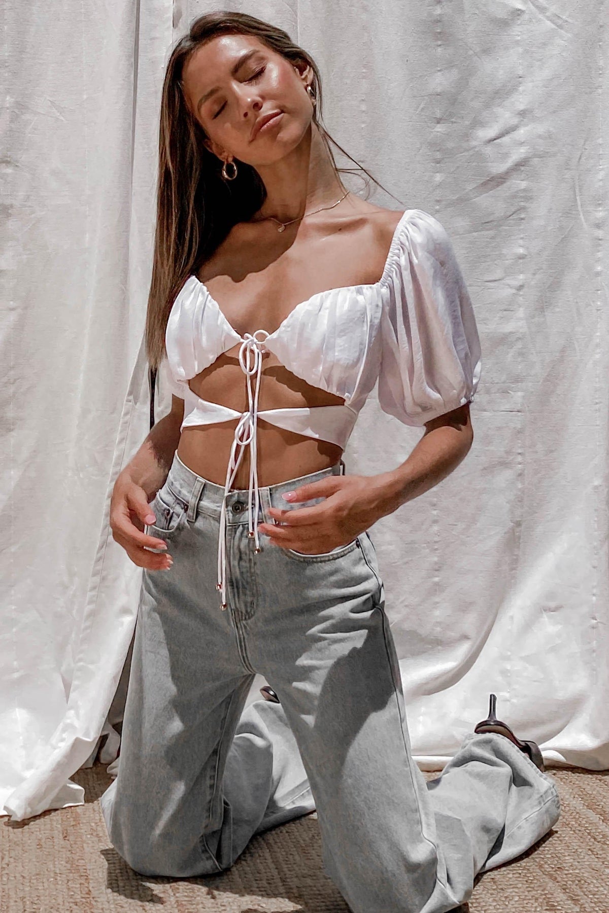 Shut You Down Top, CROP TOP, CROP TOPS, OFF SHOULDER, Sale, TOPS, WHITE, Our New Shut You Down Top Is Now Only $45.05 Exclusive At Mishkah, Our New Shut You Down Top is now only $45.05-We Have The Latest Women&#39;s Tops @ Mishkah Online Fashion Boutique-MISHKAH