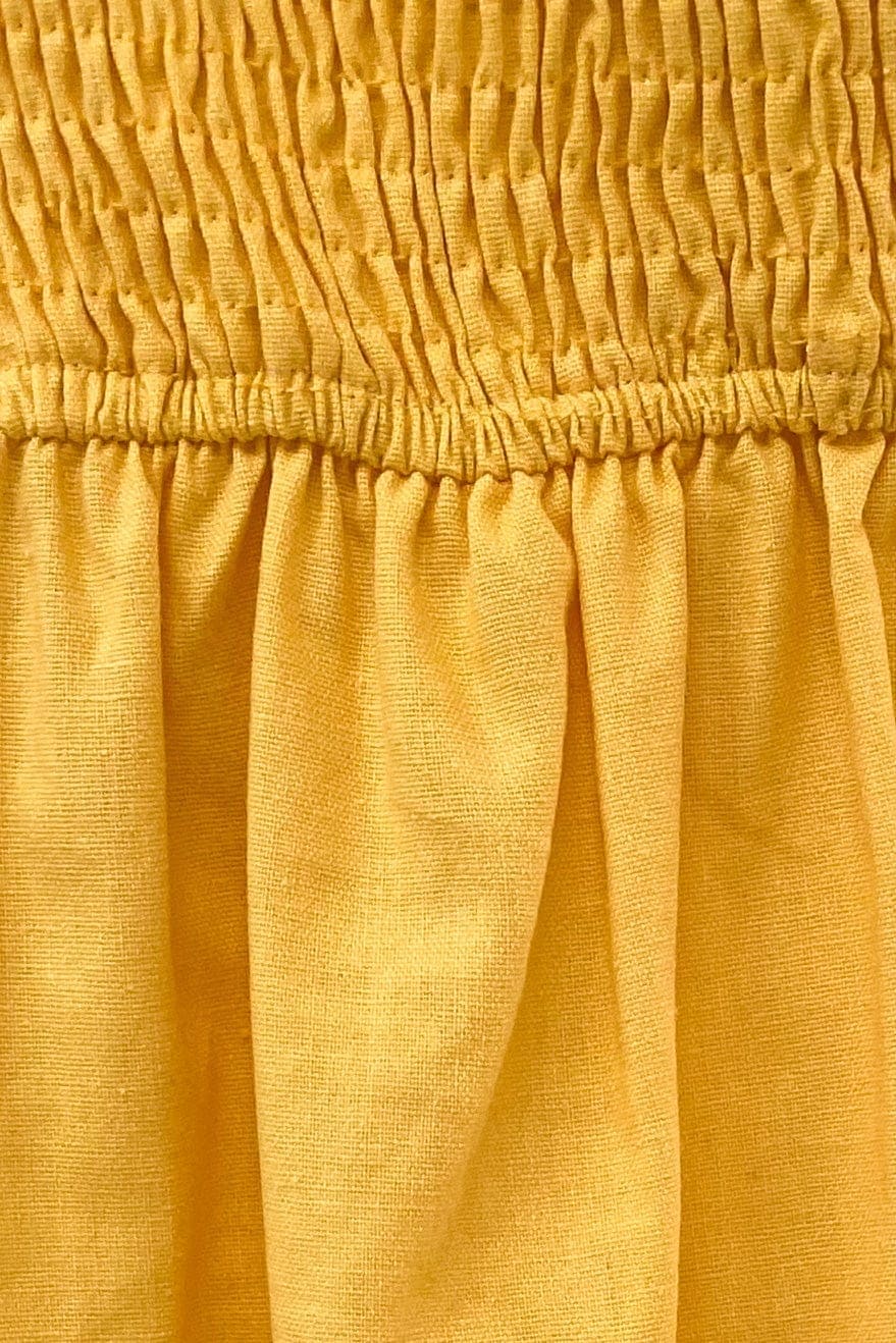 Sunshine Dress, DRESS, DRESSES, MAXI DRESS, MIDI DRESS, new arrivals, STRAPLESS, VISCOSE &amp; LINEN &amp; COTTON &amp; POLYESTER, VISCOSE AND LINEN AND COTTON AND POLYESTER, YELLOW, , -MISHKAH