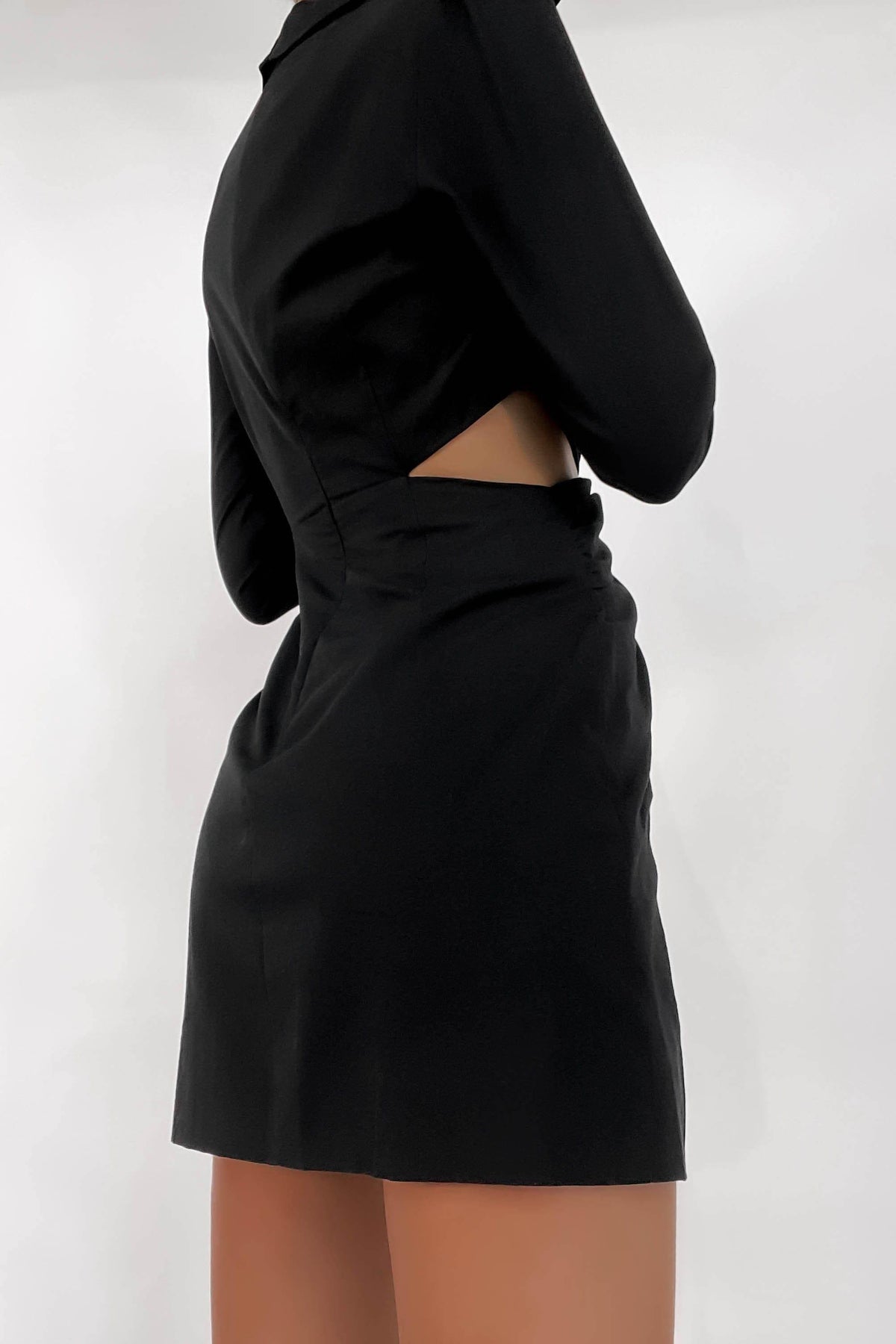 Tailah Dress, BLACK, BLOUSE, BUTTON UP, COTTON, CUT OUT, DRESS, DRESSES, LONG SLEEVE, MINI DRESS, Tailah Dress only $65.00 @ MISHKAH ONLINE FASHION BOUTIQUE, Shop The Latest Women&#39;s Dresses - Our New Tailah Dress is only $65.00, @ MISHKAH ONLINE FASHION BOUTIQUE-MISHKAH