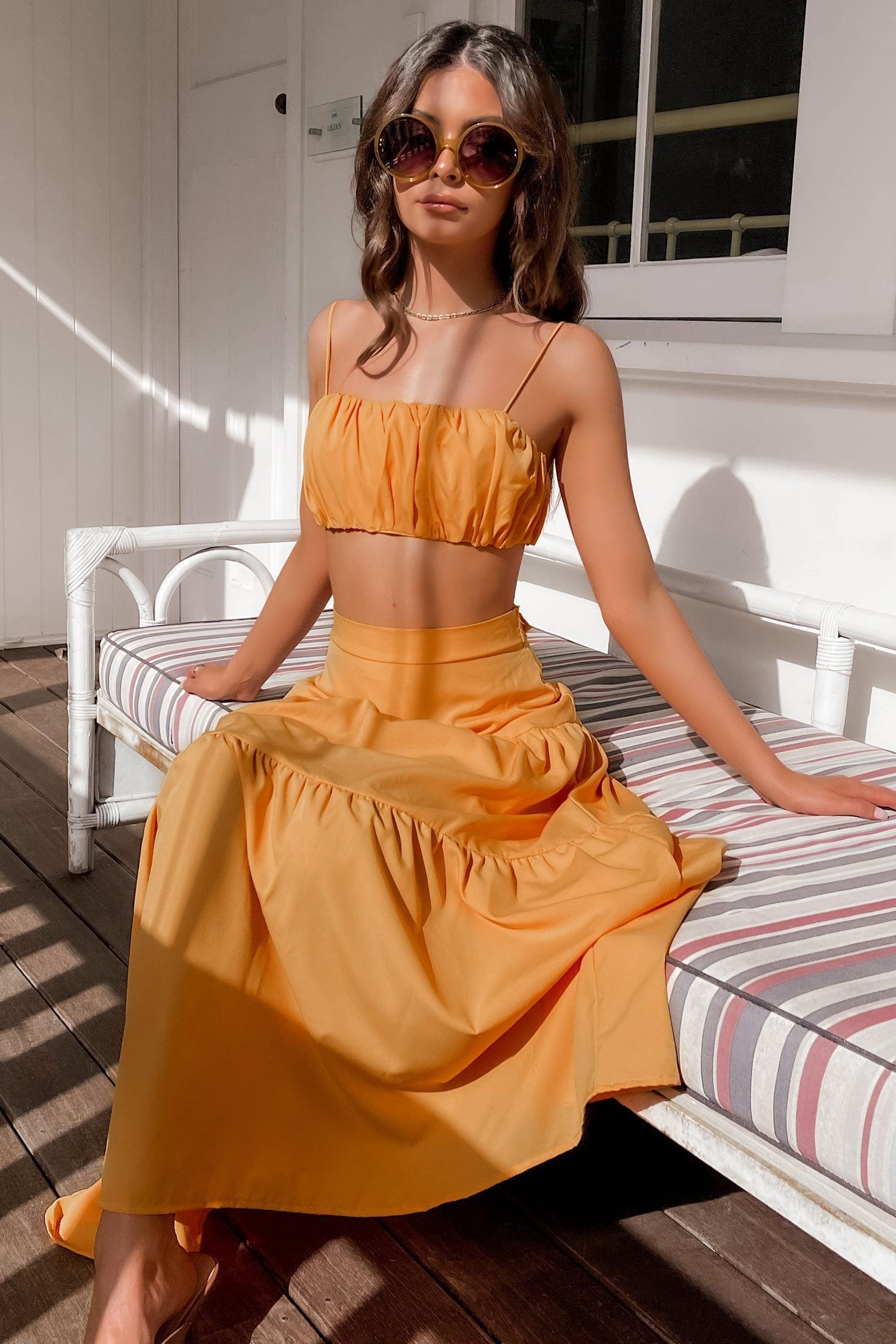 Tamasine Top, CROP TOPS, ORANGE, POLYESTER, Sale, TOP, TOPS, Our New Tamasine Top Is Now Only $46.00 Exclusive At Mishkah, Our New Tamasine Top is now only $46.00-We Have The Latest Women's Tops @ Mishkah Online Fashion Boutique-MISHKAH