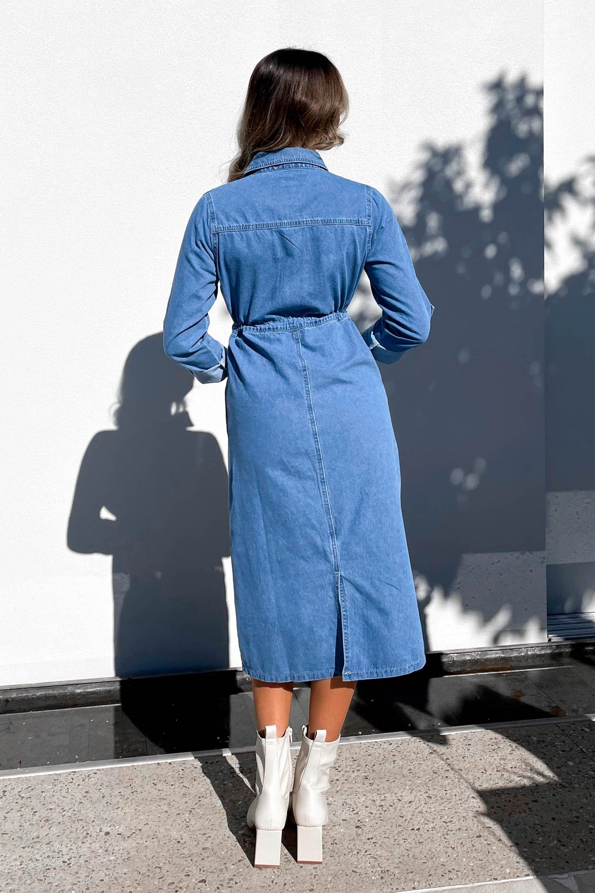 Tana Dress, BLUE, COTTON, DENIM, DRESS, DRESSES, MIDI DRESS, new arrivals, , -MISHKAH