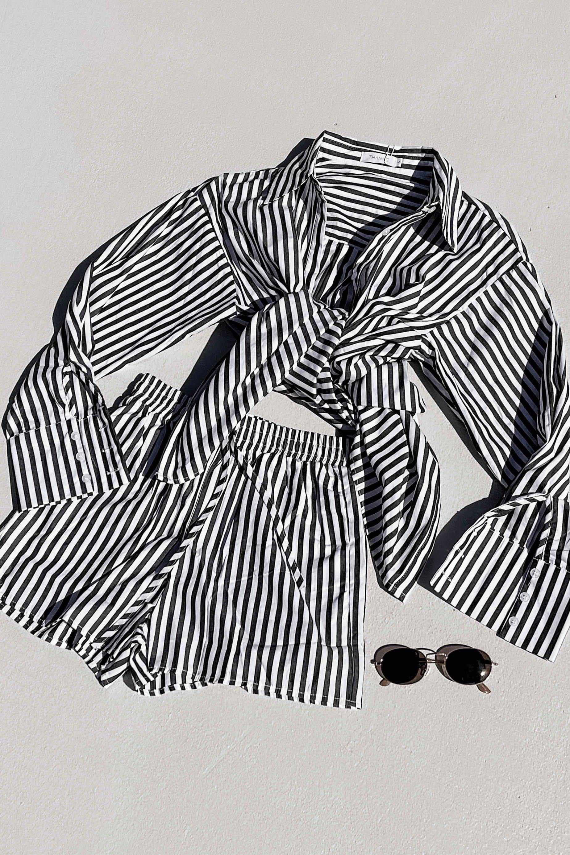 Tantin Shorts, BLACK, BOTTOMS, NAVY, Sale, SHORTS, STRIPE, , Our New Tantin Shorts is only $51.00-We Have The Latest Pants | Shorts | Skirts @ Mishkah Online Fashion Boutique-MISHKAH