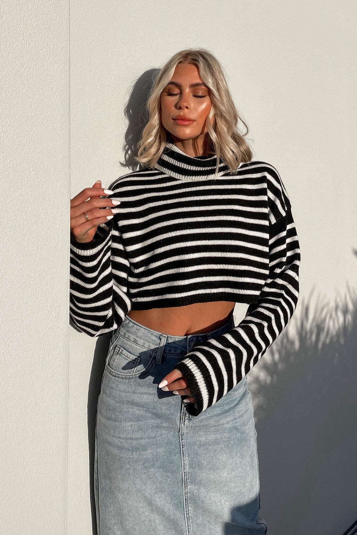 Tilly Top, BASIC TOPS, BLACK, CASUAL TOPS, COTTON, CROP TOP, CROP TOPS, KNIT, KNITS, KNITTED, KNITWEAR, LONG SLEEVE, new arrivals, TOP, TOPS, , -MISHKAH