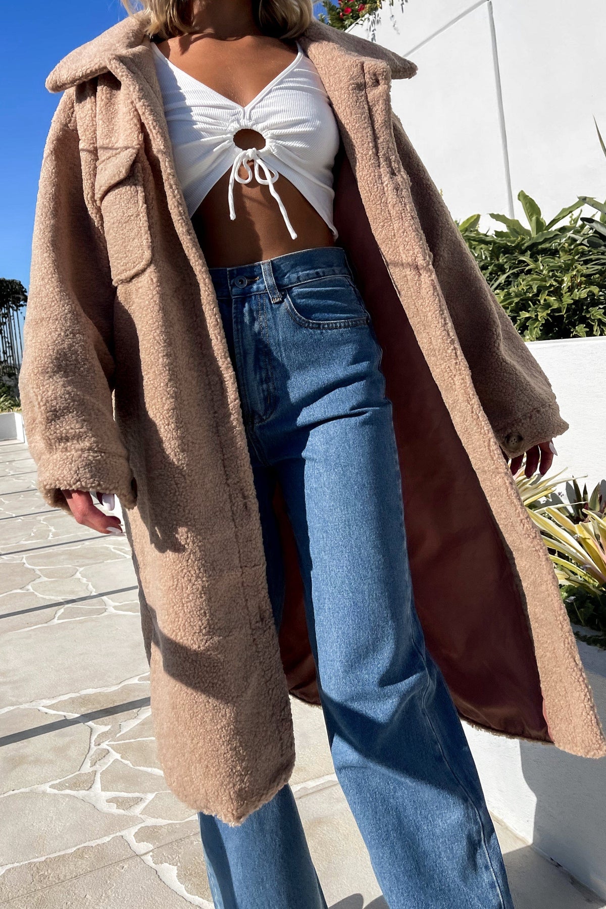 Tylah Coat, BEIGE, COAT, COATS, JACKET, JACKETS, LONG SLEEVE, new arrivals, POLYESTER, Our New Tylah Coat Is Now Only $130.00 Exclusive At Mishkah, Our New Tylah Coat is now only $130.00-We Have The Latest Women&#39;s Tops @ Mishkah Online Fashion Boutique-MISHKAH