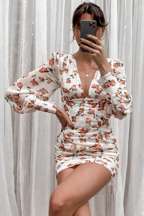 Untamed Dress, BALLOON SLEEVE, DRESS, DRESSES, FLORAL, GATHERED, LONG SLEEVE, PINK, POLYESTER, PRINT, Sale, WHITE, Untamed Dress only $131.00 @ MISHKAH ONLINE FASHION BOUTIQUE, Shop The Latest Women&#39;s Dresses - Our New Untamed Dress is only $131.00, @ MISHKAH ONLINE FASHION BOUTIQUE-MISHKAH