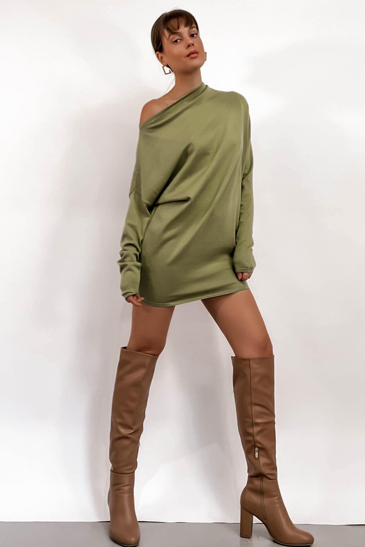 Urica Dress, ACRYLIC &amp; WOOL, ACRYLIC AND WOOL, DRESS, DRESSES, GREEN, LONG SLEEVE, NEW ARRIVALS, WOOL &amp; ACRYLIC, WOOL AND ACRYLIC, Our New Urica Dress Is Now Only $65.00 Exclusive At Mishkah, Our New Urica Dress is now only $65.00-We Have The Latest Women&#39;s Tops @ Mishkah Online Fashion Boutique-MISHKAH