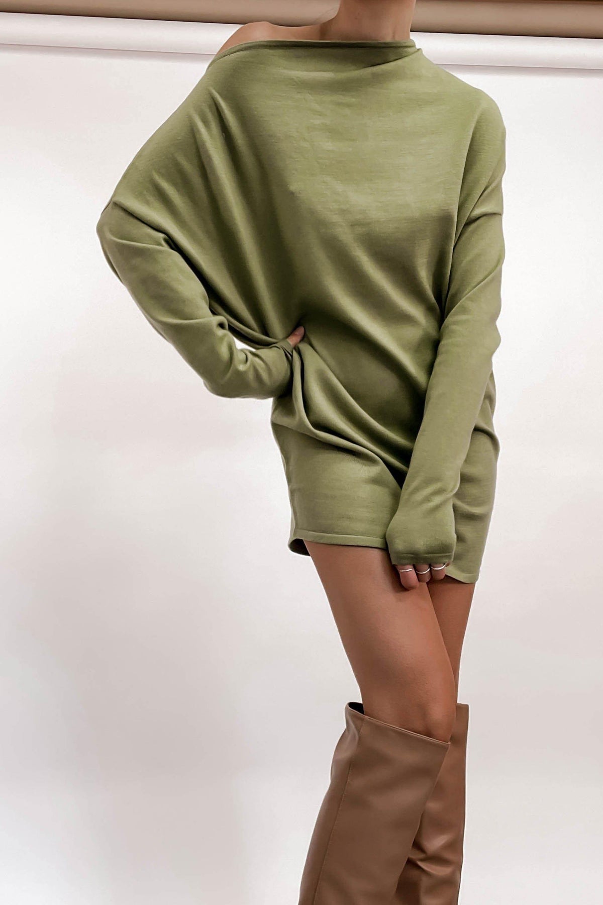 Urica Dress, ACRYLIC &amp; WOOL, ACRYLIC AND WOOL, DRESS, DRESSES, GREEN, LONG SLEEVE, NEW ARRIVALS, WOOL &amp; ACRYLIC, WOOL AND ACRYLIC, Our New Urica Dress Is Now Only $65.00 Exclusive At Mishkah, Our New Urica Dress is now only $65.00-We Have The Latest Women&#39;s Tops @ Mishkah Online Fashion Boutique-MISHKAH